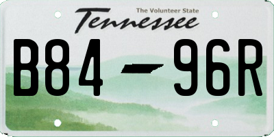 TN license plate B8496R
