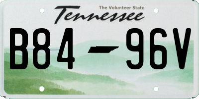 TN license plate B8496V