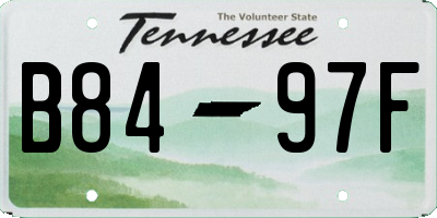 TN license plate B8497F