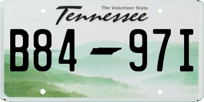 TN license plate B8497I