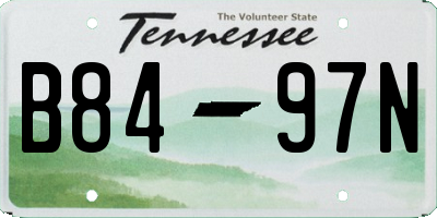 TN license plate B8497N