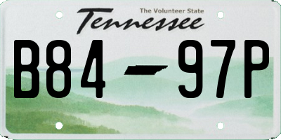 TN license plate B8497P