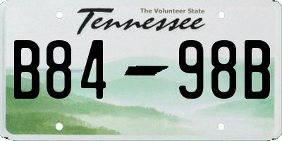 TN license plate B8498B