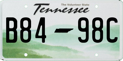 TN license plate B8498C