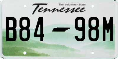 TN license plate B8498M