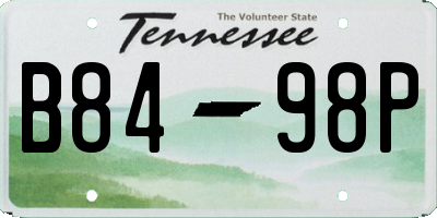 TN license plate B8498P