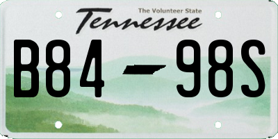 TN license plate B8498S