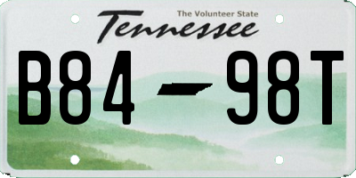 TN license plate B8498T