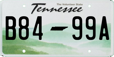 TN license plate B8499A