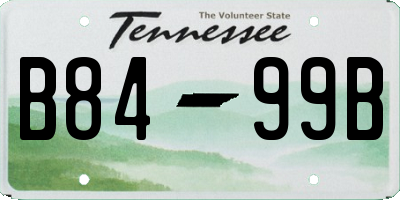TN license plate B8499B
