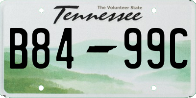 TN license plate B8499C