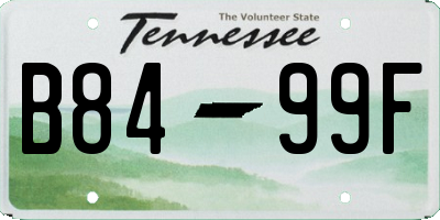 TN license plate B8499F