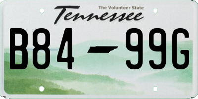 TN license plate B8499G