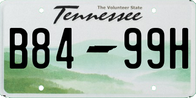 TN license plate B8499H