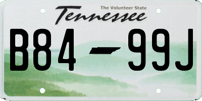TN license plate B8499J