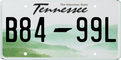 TN license plate B8499L