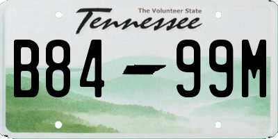 TN license plate B8499M