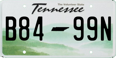 TN license plate B8499N