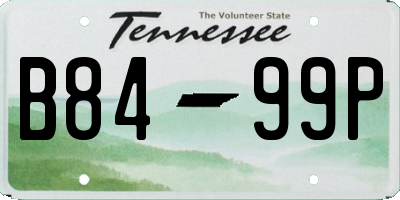 TN license plate B8499P