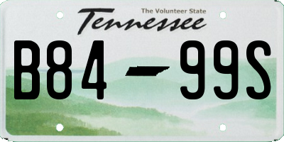 TN license plate B8499S
