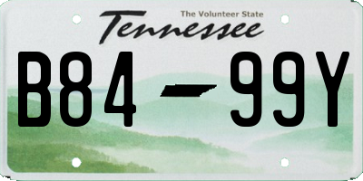 TN license plate B8499Y