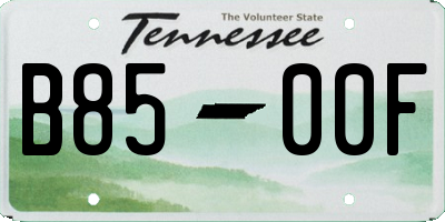 TN license plate B8500F