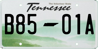 TN license plate B8501A