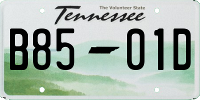 TN license plate B8501D