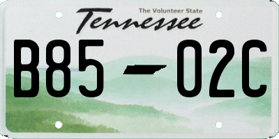 TN license plate B8502C