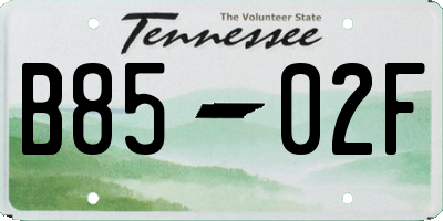 TN license plate B8502F
