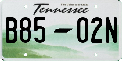 TN license plate B8502N