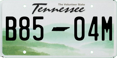 TN license plate B8504M