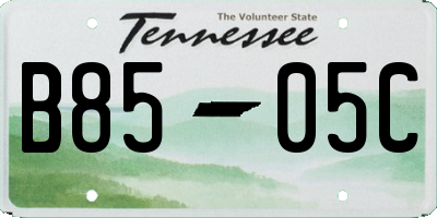 TN license plate B8505C