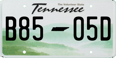 TN license plate B8505D