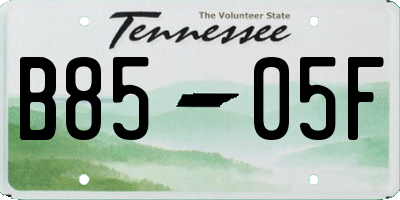TN license plate B8505F