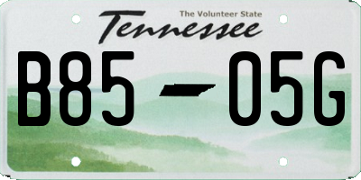 TN license plate B8505G