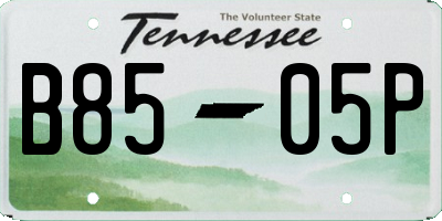 TN license plate B8505P