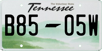 TN license plate B8505W