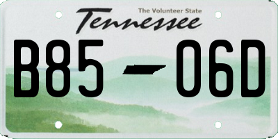 TN license plate B8506D