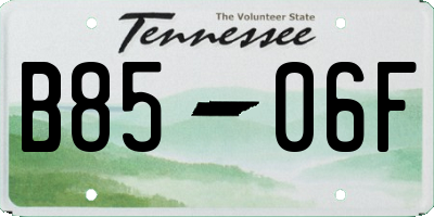 TN license plate B8506F