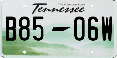 TN license plate B8506W