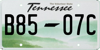 TN license plate B8507C