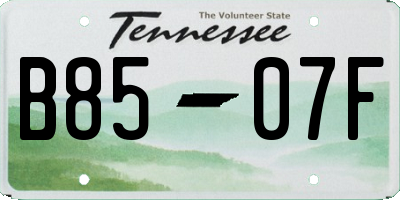 TN license plate B8507F