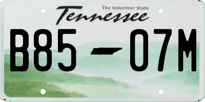 TN license plate B8507M