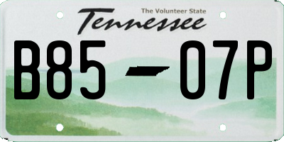 TN license plate B8507P