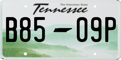 TN license plate B8509P