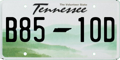 TN license plate B8510D