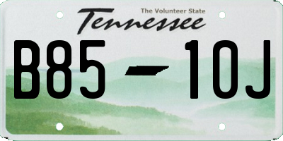 TN license plate B8510J