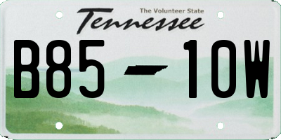 TN license plate B8510W