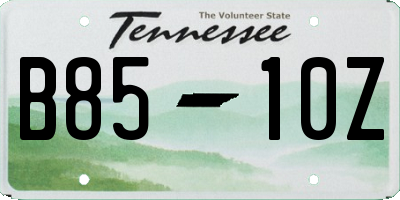 TN license plate B8510Z